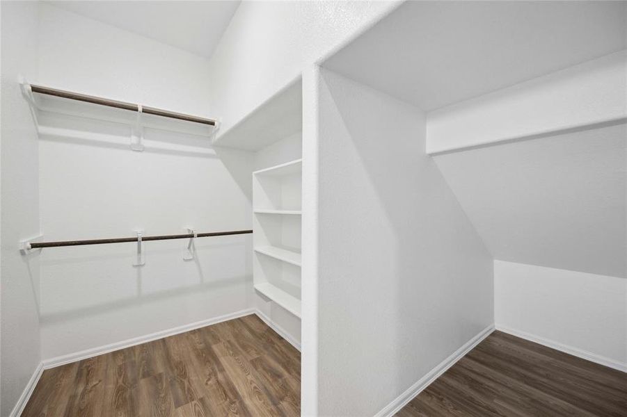 Spacious primary walk in closet