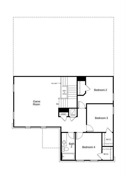 This floor plan features 4 bedrooms, 2 full baths, 1 half bath, and over 2,500 square feet of living space