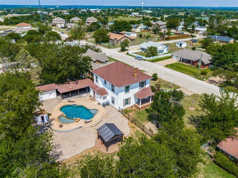 Birds eye view of property