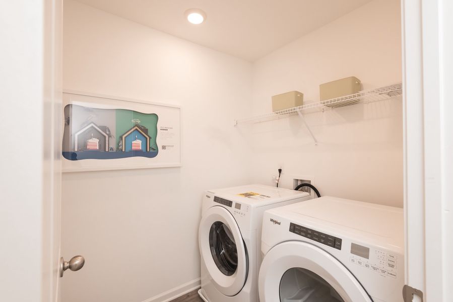 Doing laundry has never been easier with this spacious space.