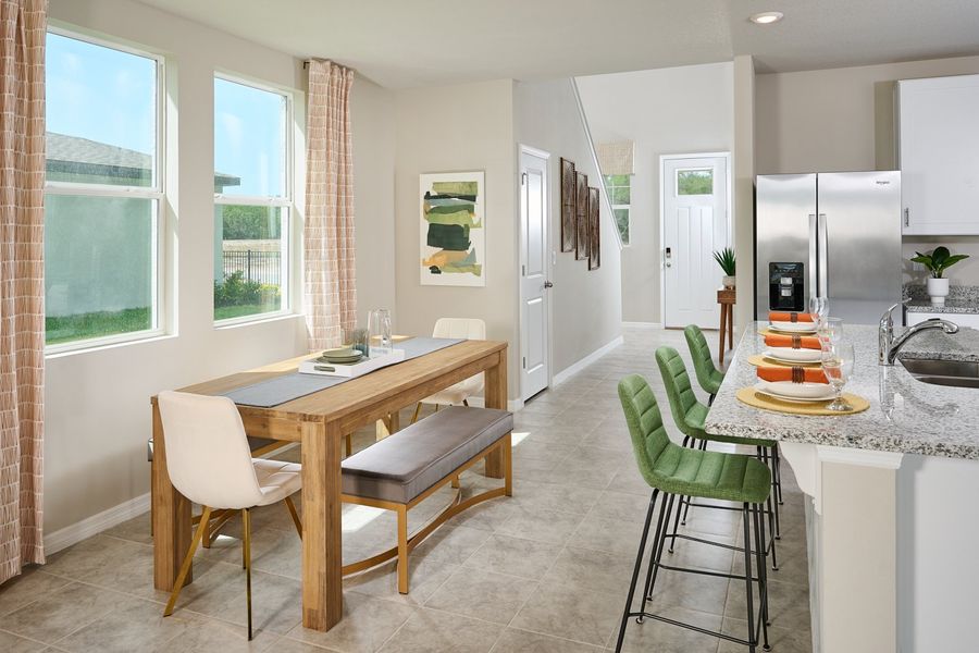 Dining area in Yellowstone model in Salt Meadows in Parrish.