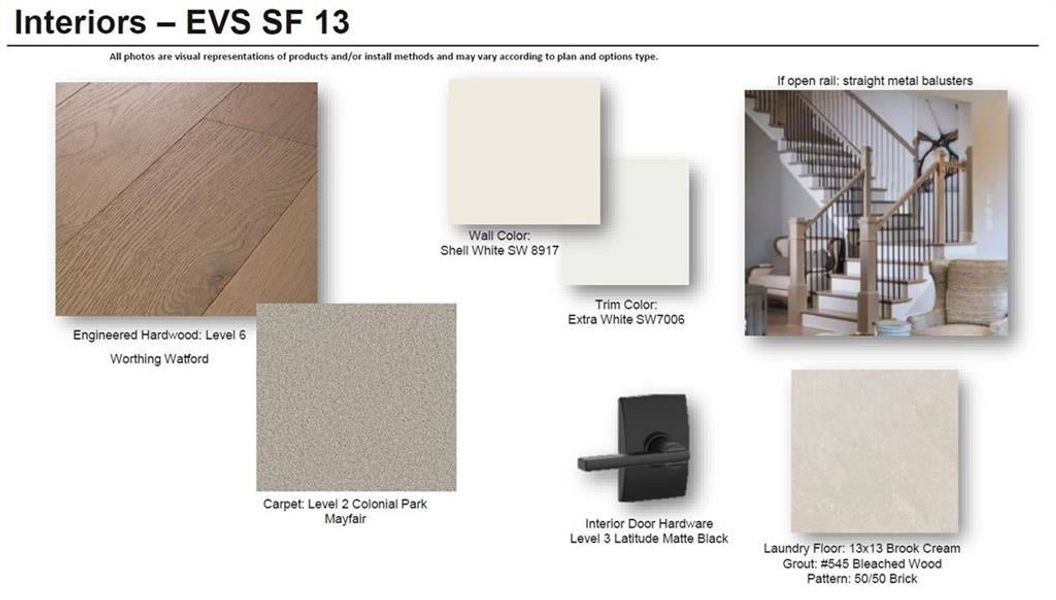 Flooring and Interior selections for homesite 13.