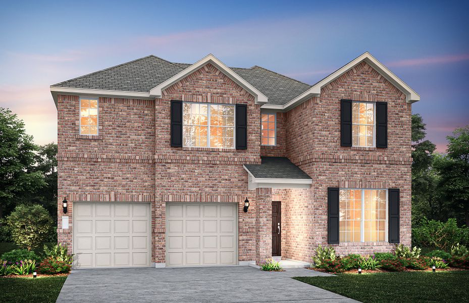 The San Marcos, a 2-story new construction home with shutters, shown with Home Exterior A