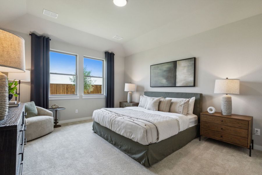 Primary suite in the Willow home plan by Trophy Signature Homes – REPRESENTATIVE PHOTO