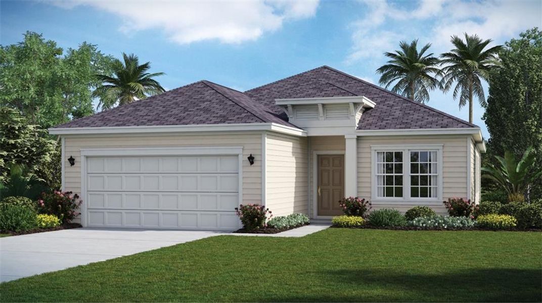 Artist rendering; illustration only; colors, features and garage orientation may differ.