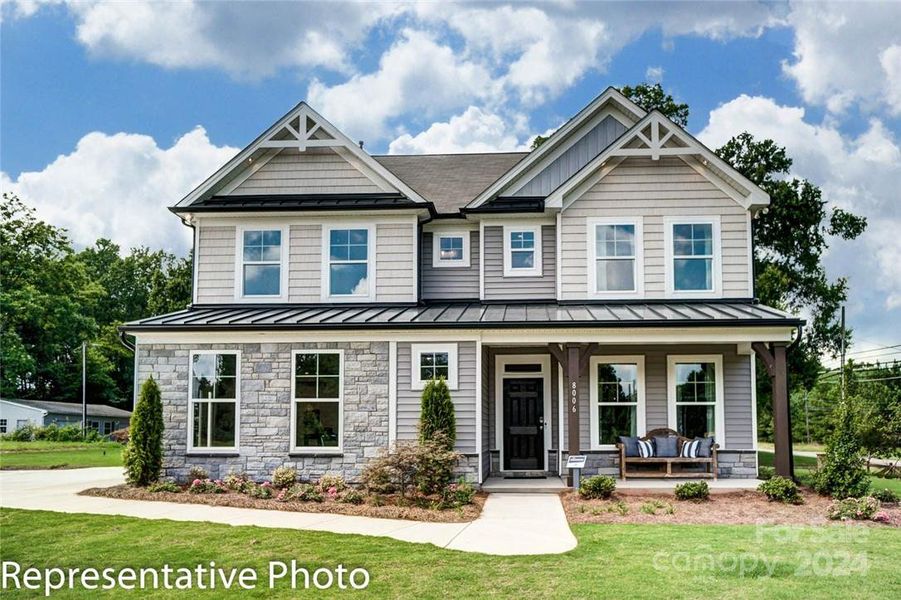 Homesite 1 features a Davidson-D floorplan with a front-load garage.