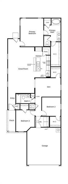 This floor plan features 3 bedrooms, 2 full baths, and over 1,600 square feet of living space.