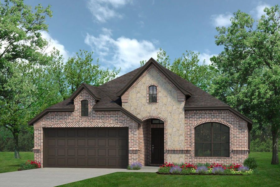 Elevation C with Stone | Concept 1912 at Hulen Trails in Fort Worth, TX by Landsea Homes