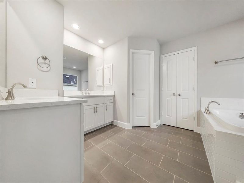 Another view of the Primary Bathroom! **1511 Auline will have a free-standing bathtub (Sample photo of a completed Sterling Floor Plan. Image may show alternative features/and or upgrades.)