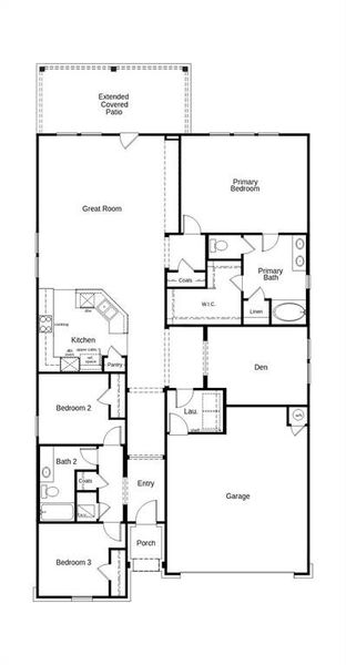 This floor plan features 3 bedrooms, 2 full baths, and over 2,000 square feet of living space