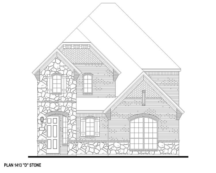 Plan 1413 Elevation D w/ Stone