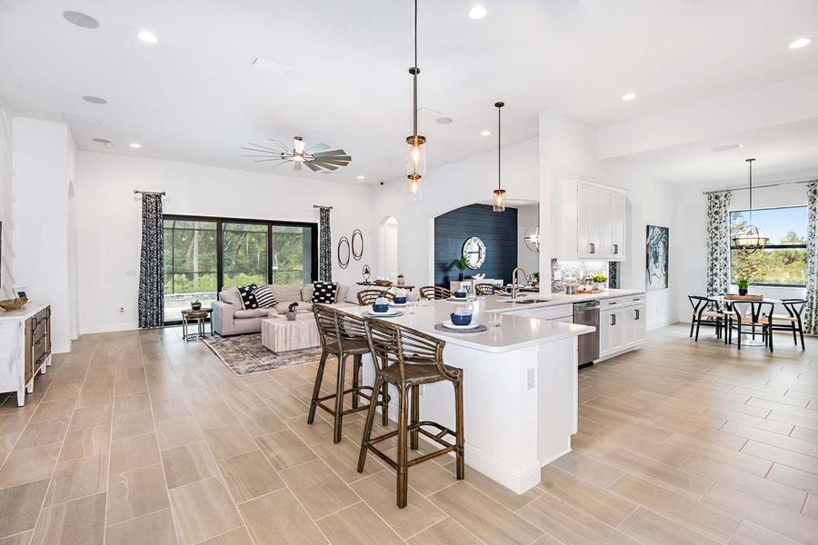 Sweet Bay model home great room and kitchen William Ryan Homes Tampa