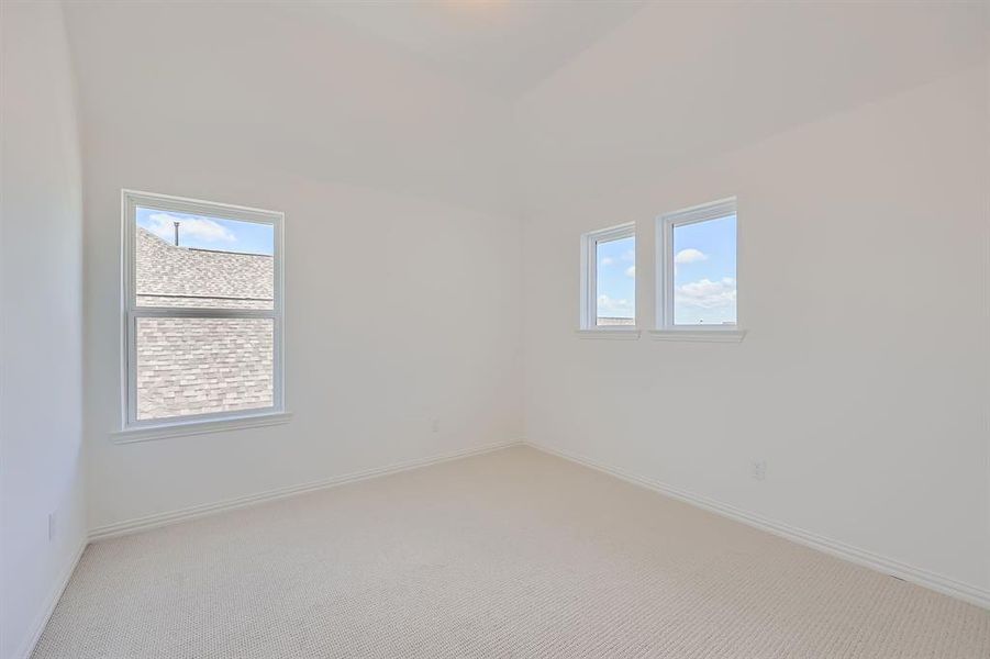 Unfurnished room featuring light carpet and a wealth of natural light