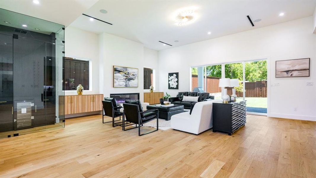 Living room featuring light hardwood / wood-style floors