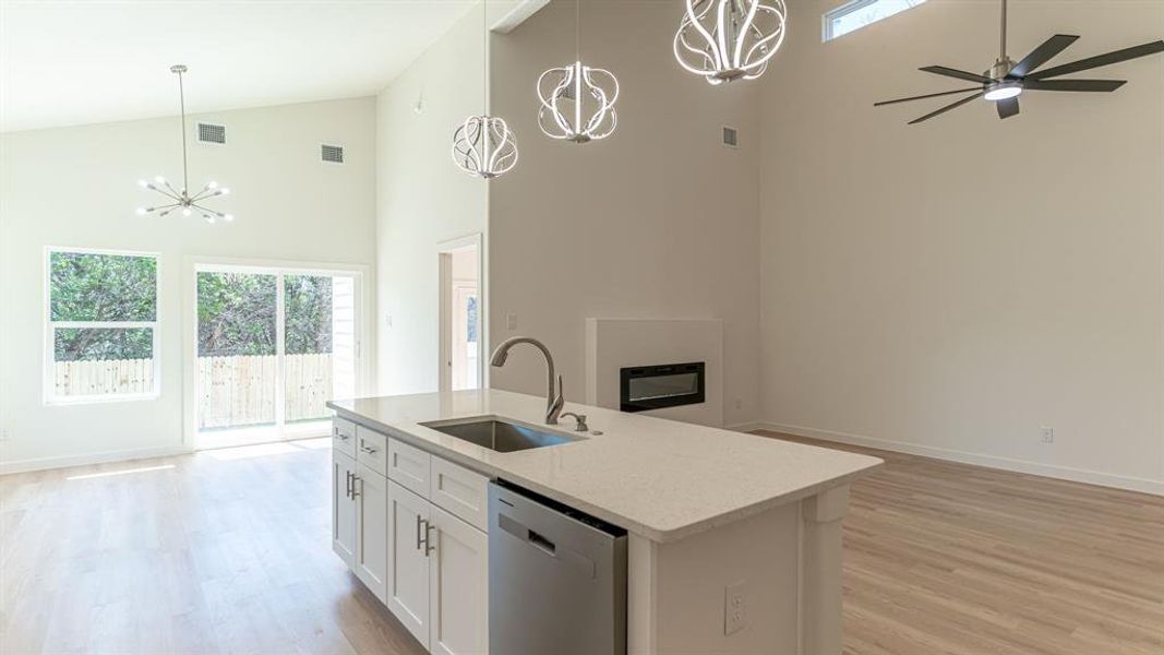 Sliding doors in dining room to back patio