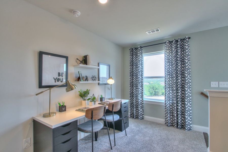 Turn the upstairs loft into a home office.