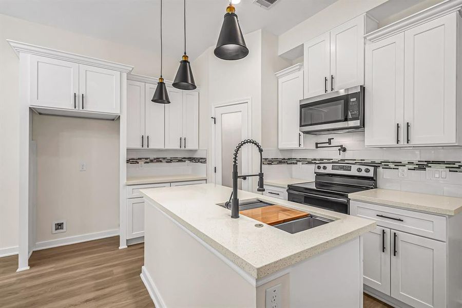 Extra storage above the refrigerator.