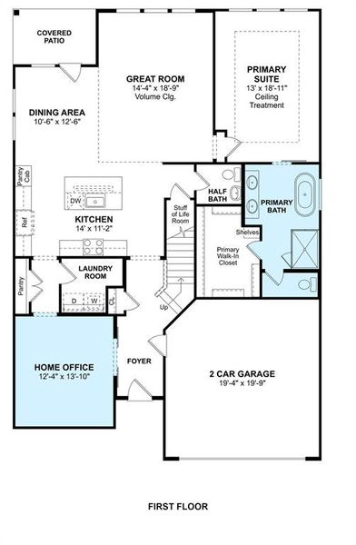 The Omaha floor plan by K. Hovnanian Homes. 1st Floor Shown. *Prices, plans, dimensions, features, specifications, materials, and availability of homes or communities are subject to change without notice or obligation.