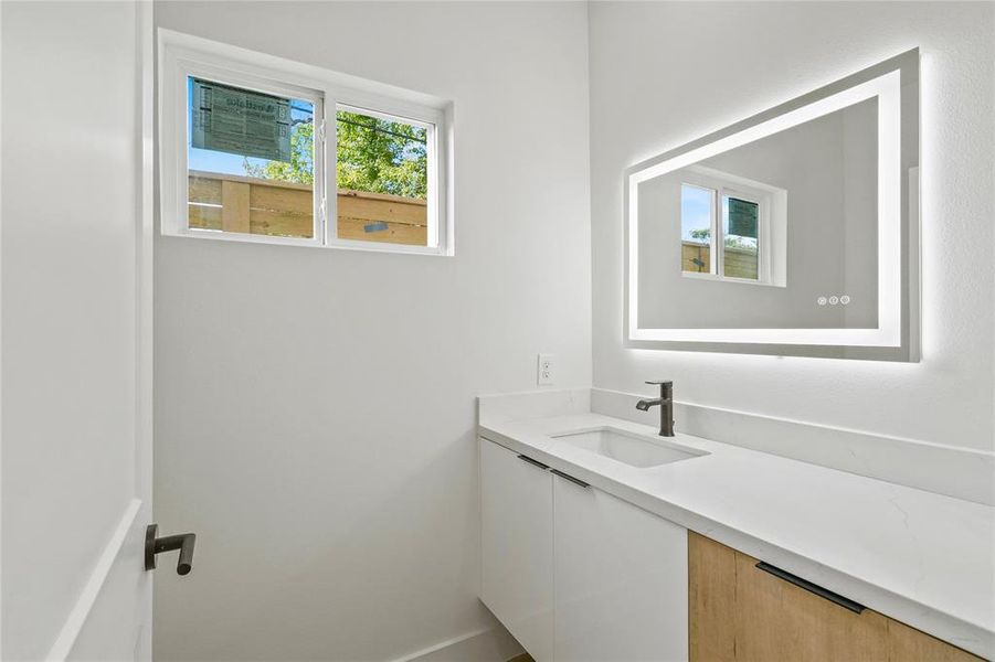 Bathroom featuring vanity