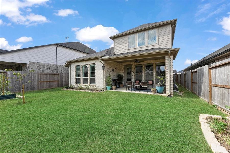 Pool sized yard with garden