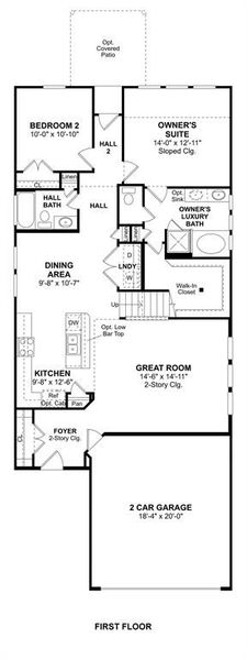 The Rochester floor plan by K. Hovnanian® Homes. 1st Floor shown. *Prices, plans, dimensions, features, specifications, materials, and availability of homes or communities are subject to change without notice or obligation.