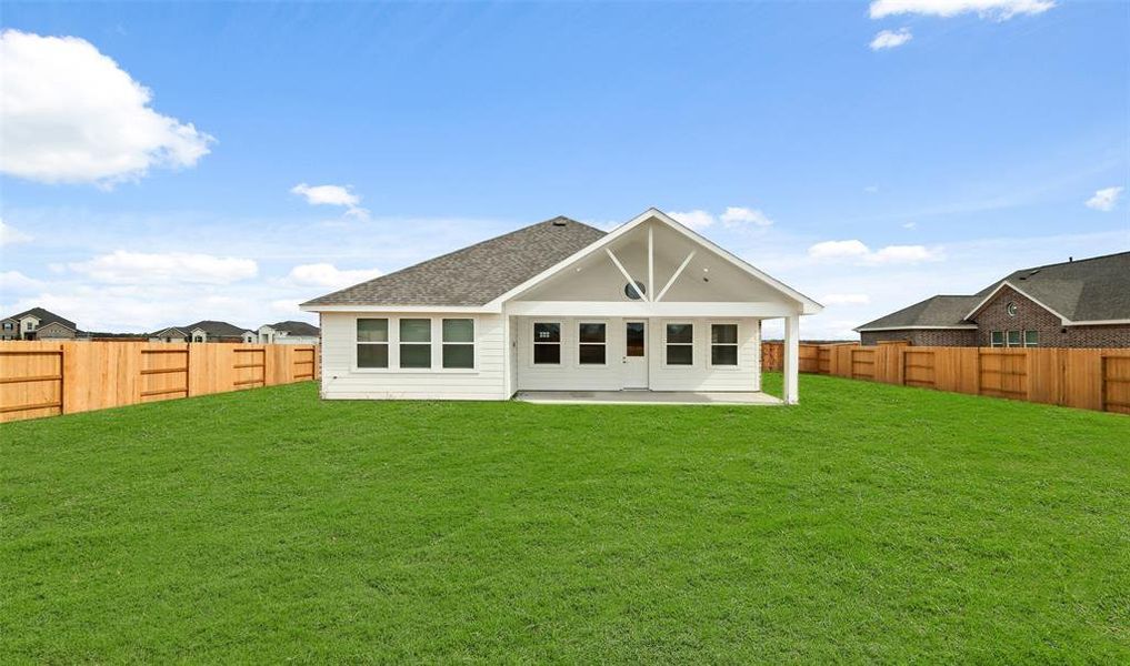 Backyard with covered patio