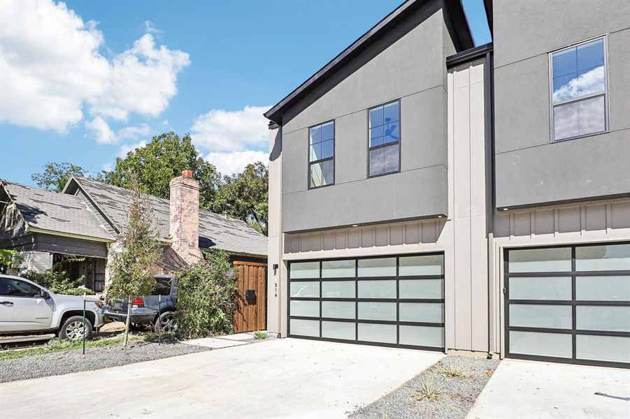 View of front of home featuring a garage