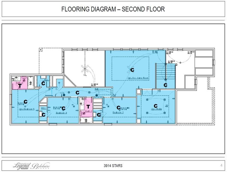 2nd Floor Flooring Diagram for 3914 Stars Street