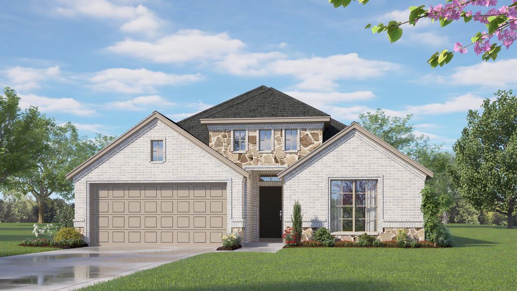 Elevation B with Stone | Concept 1790 at Summer Crest in Fort Worth, TX by Landsea Homes