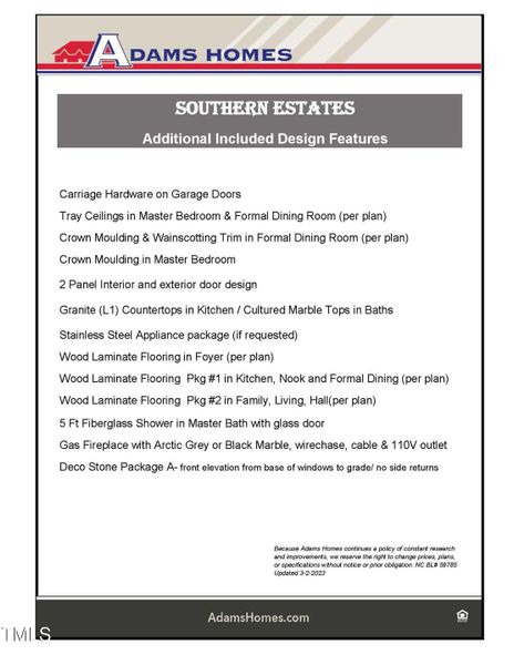 Southern Estates feature sheet 3-2-23