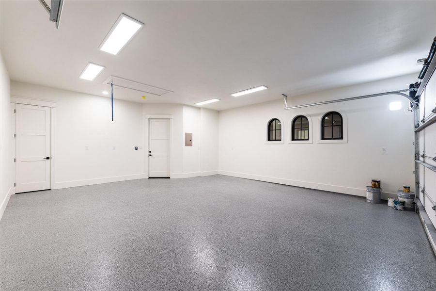 Garage with industrial strength epoxy floors