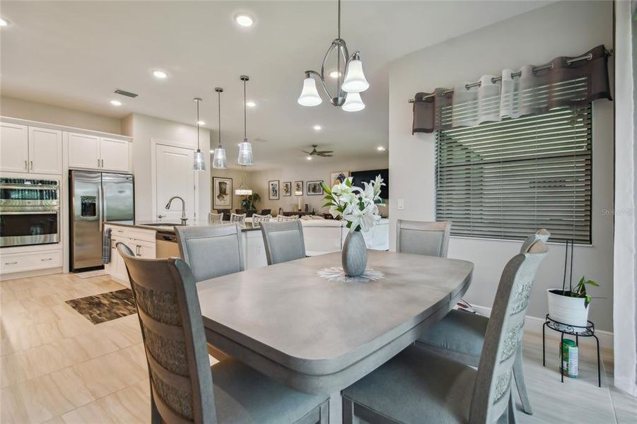 Owner "bumped out" the kitchen to enable the addition of a casual dining area.