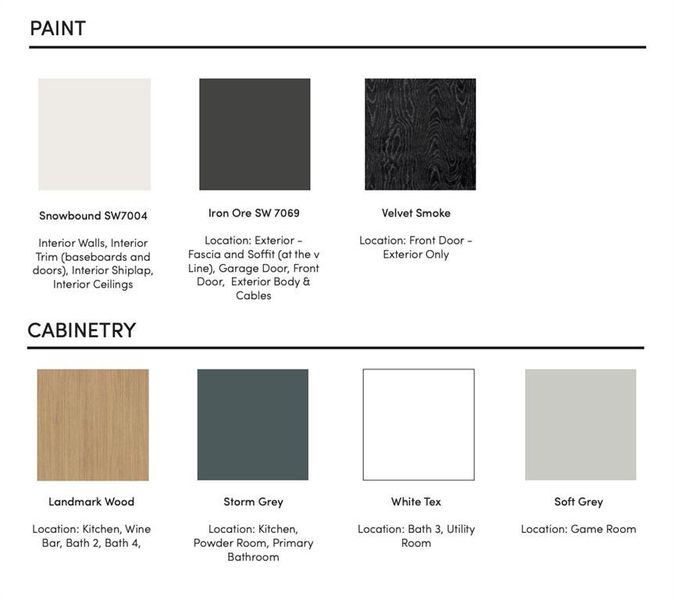 Paint and cabinetry selections