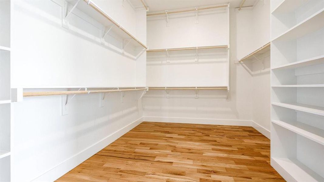 Spacious closet featuring hardwood / wood-style floors