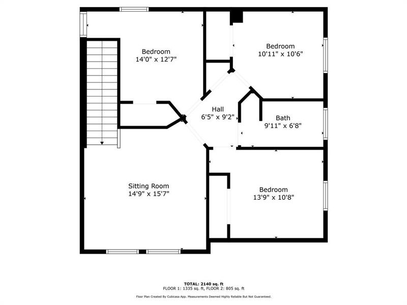 Floor plan upstairs.