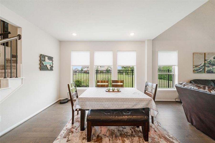 The Dining/Breakfast Area is such an inviting atmosphere for both dining and relaxation.