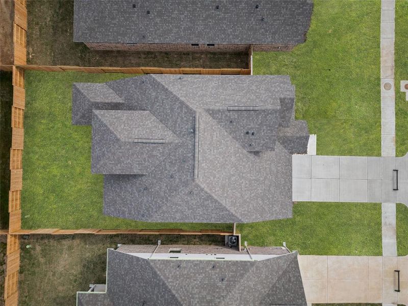 This aerial view of your home shows the amazing view of your lot.