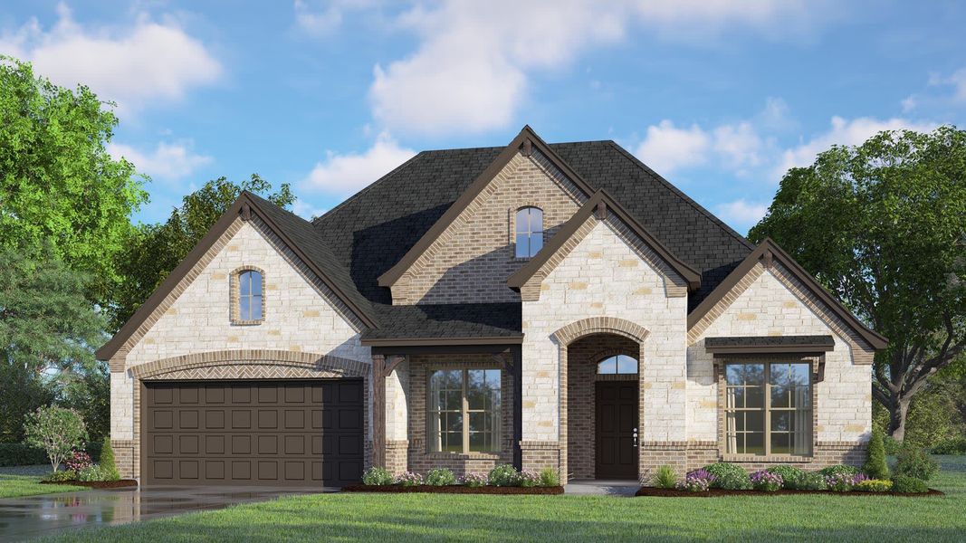 Elevation D with Stone | Concept 2464 at Redden Farms in Midlothian, TX by Landsea Homes