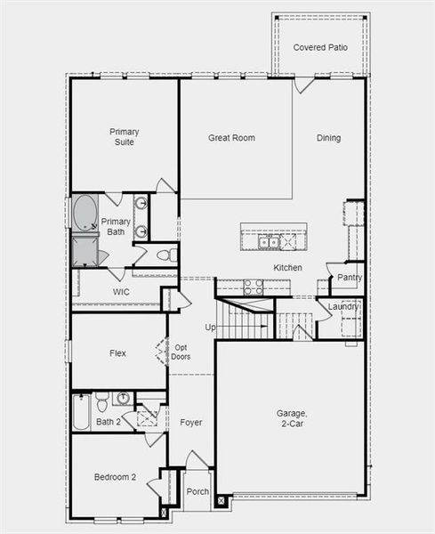 Structural options added include: soaking tub in primary bath.