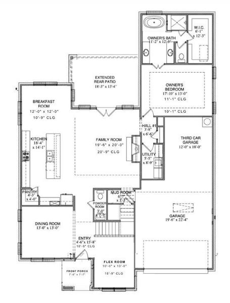 First Floor - Included but not limited to, Floor plan, rendering, design, selections, specifications, etc. are subject to changes made by Village Homes. Actual home is different from rendering included herein.