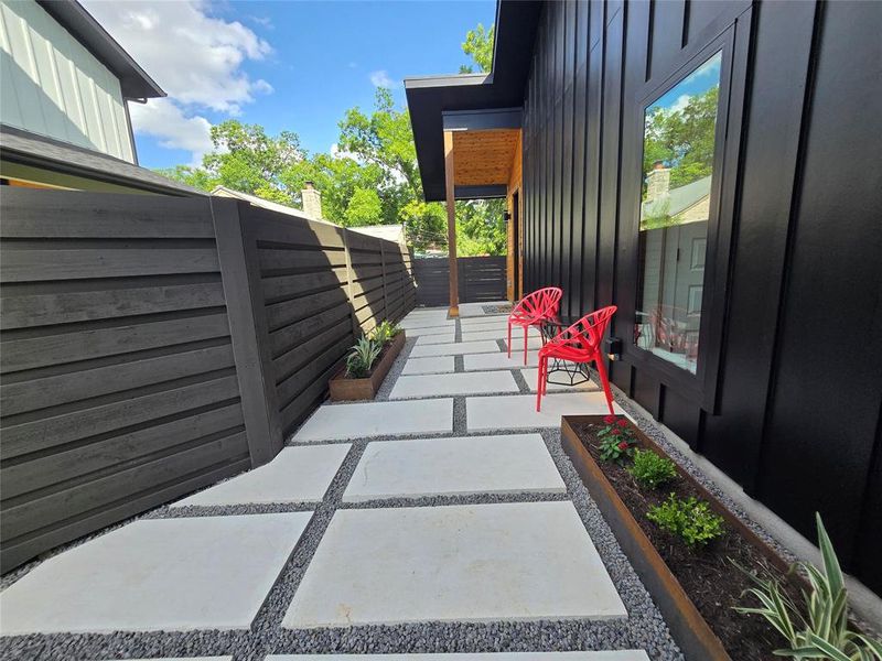 Custom paver stone area leading up to front door.