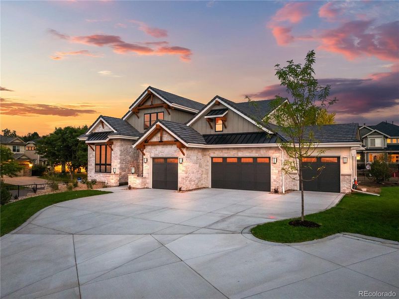 Rare Ranch Floorplan - The Ridgeview Plan Elevation 1A - 2nd Story Windows are for Dramatic Look Only