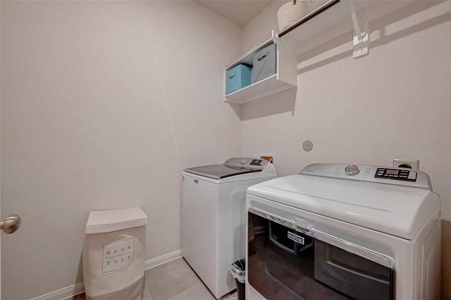 Tons of space in the laundry room and even more behind the door!