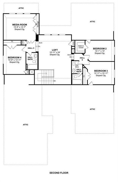 The Samantha floor plan by K. Hovnanian® Homes. 2nd Floor shown. *Prices, plans, dimensions, features, specifications, materials, and availability of homes or communities are subject to change without notice or obligation.