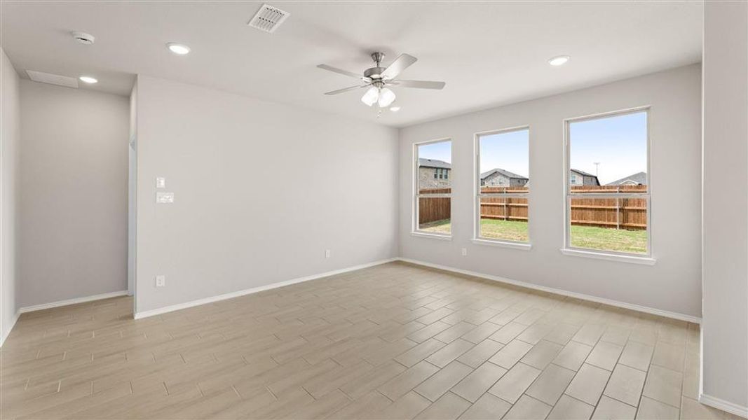 Living Space Overlooking Backyard