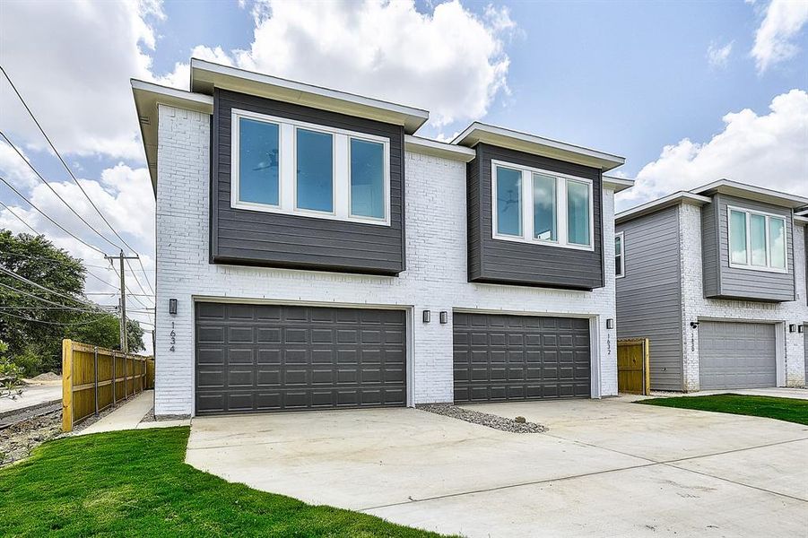 Contemporary home with a garage