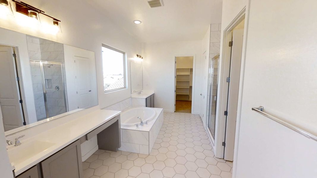 Primary Suite Bathroom. Actual finishes may vary by community.