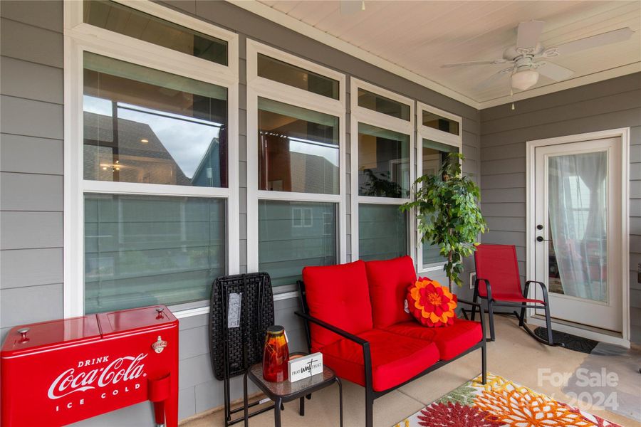 Screened in patio for relaxing