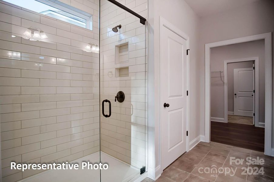 Shower in primary bathroom