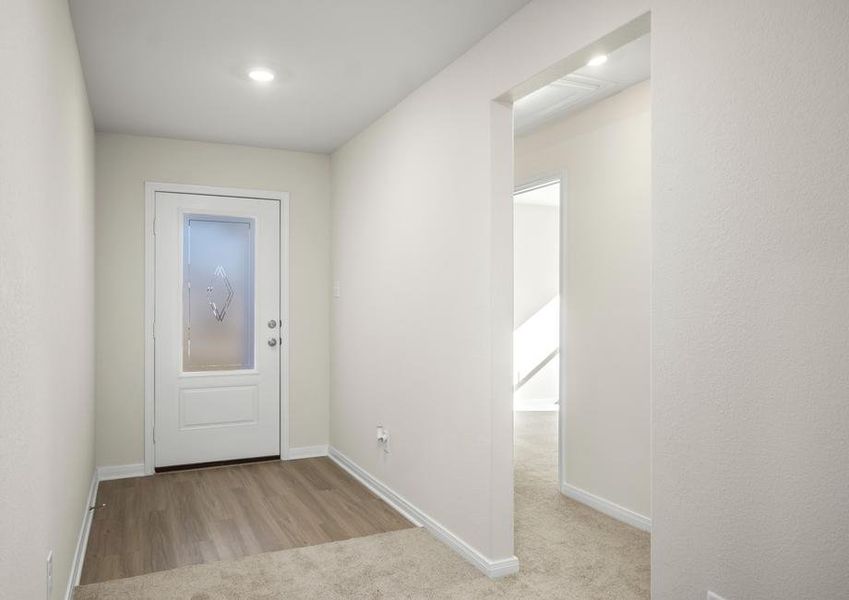 Guests are greeted by a beautiful foyer.